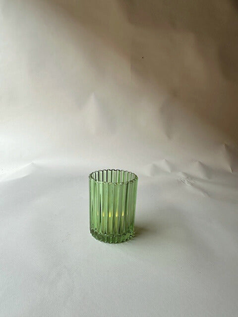 Ribbed pea green tumblers