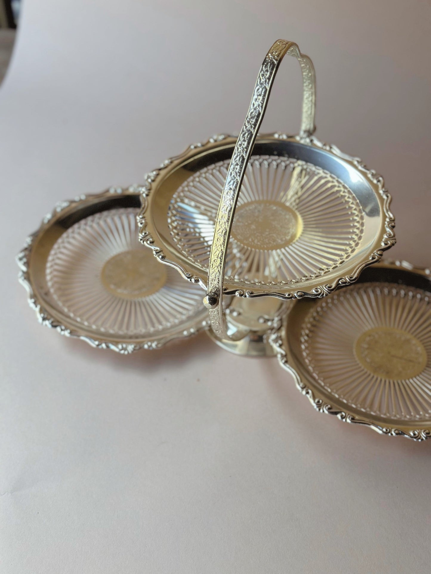 silver plated tea stand