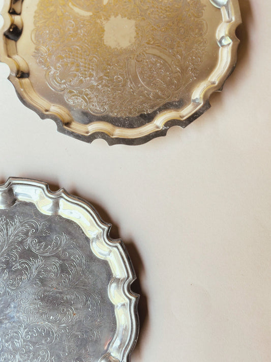 Silver vintage tray ~ medium