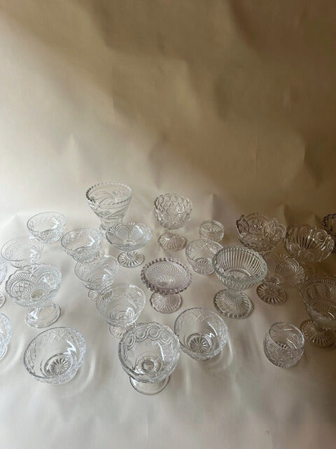 Cut glass stemmed bowls
