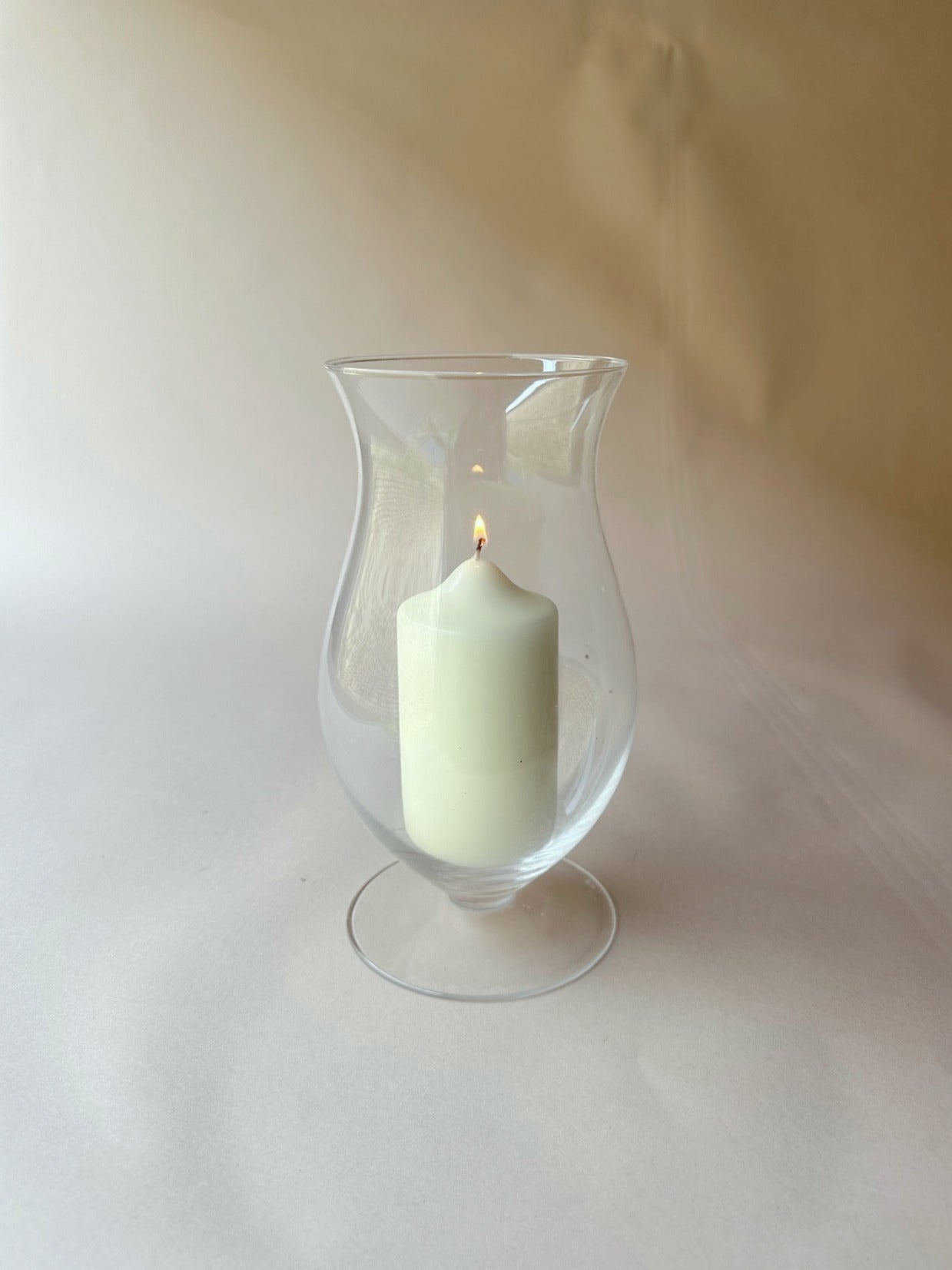 Curved glass hurricane lamps ~ Small