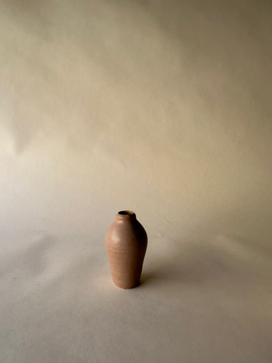 Beige ceramic  bud vases ~ mini