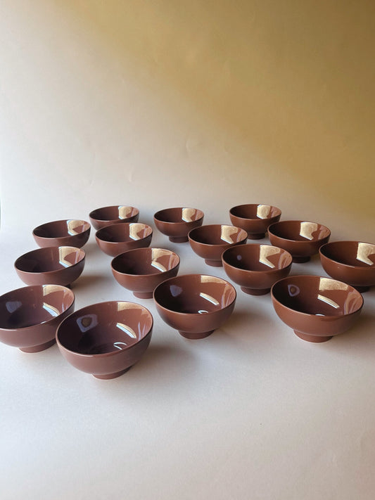 Chocolate brown footed bowls