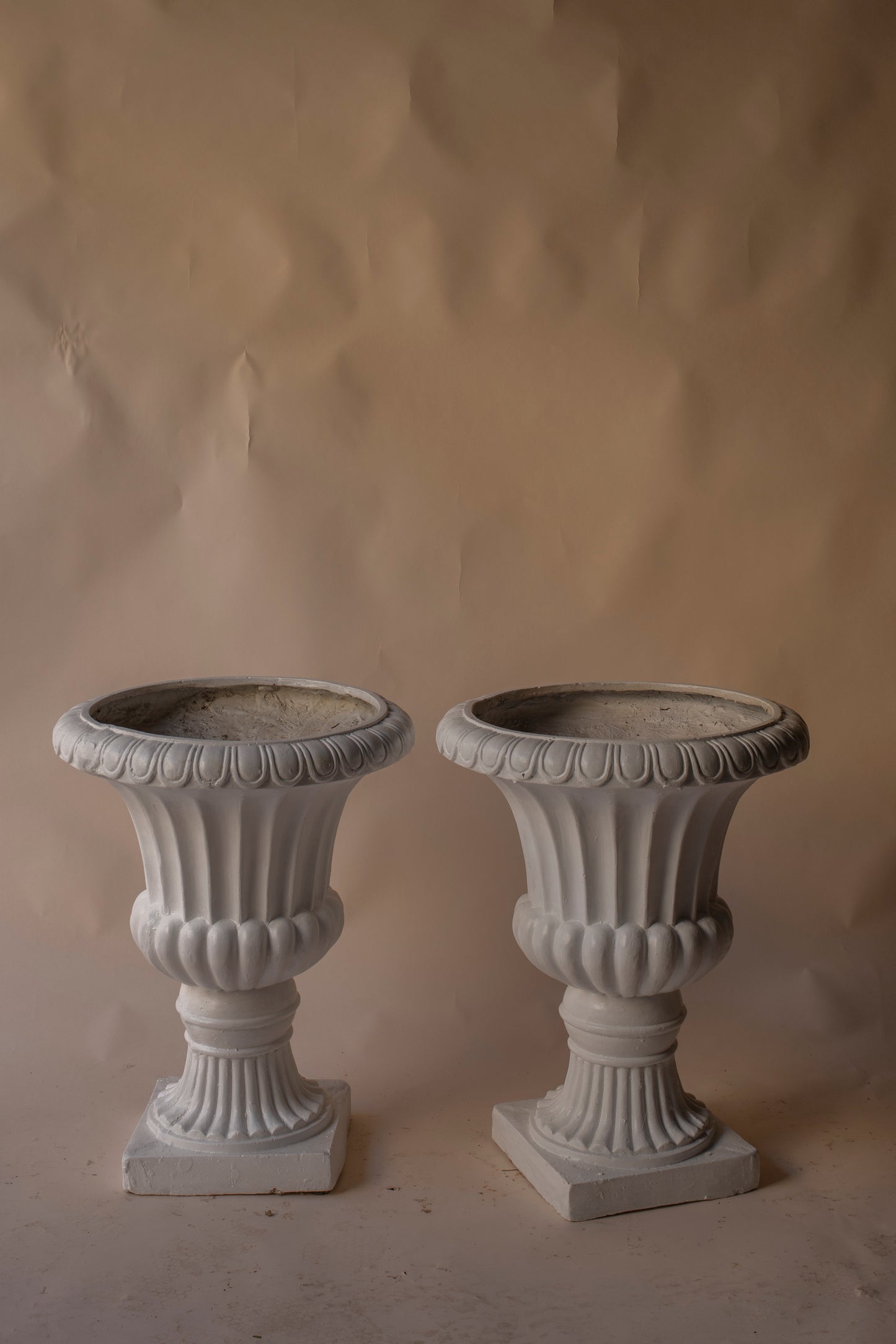 Fibreglass off white urns ~ Large