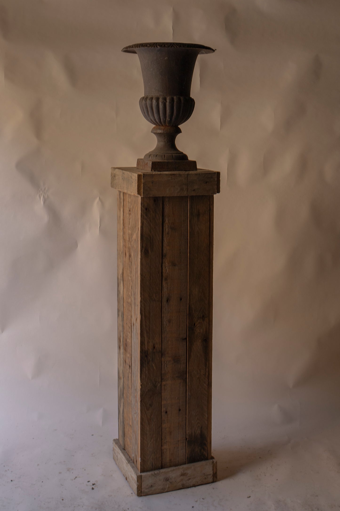 Wooden plank plinths