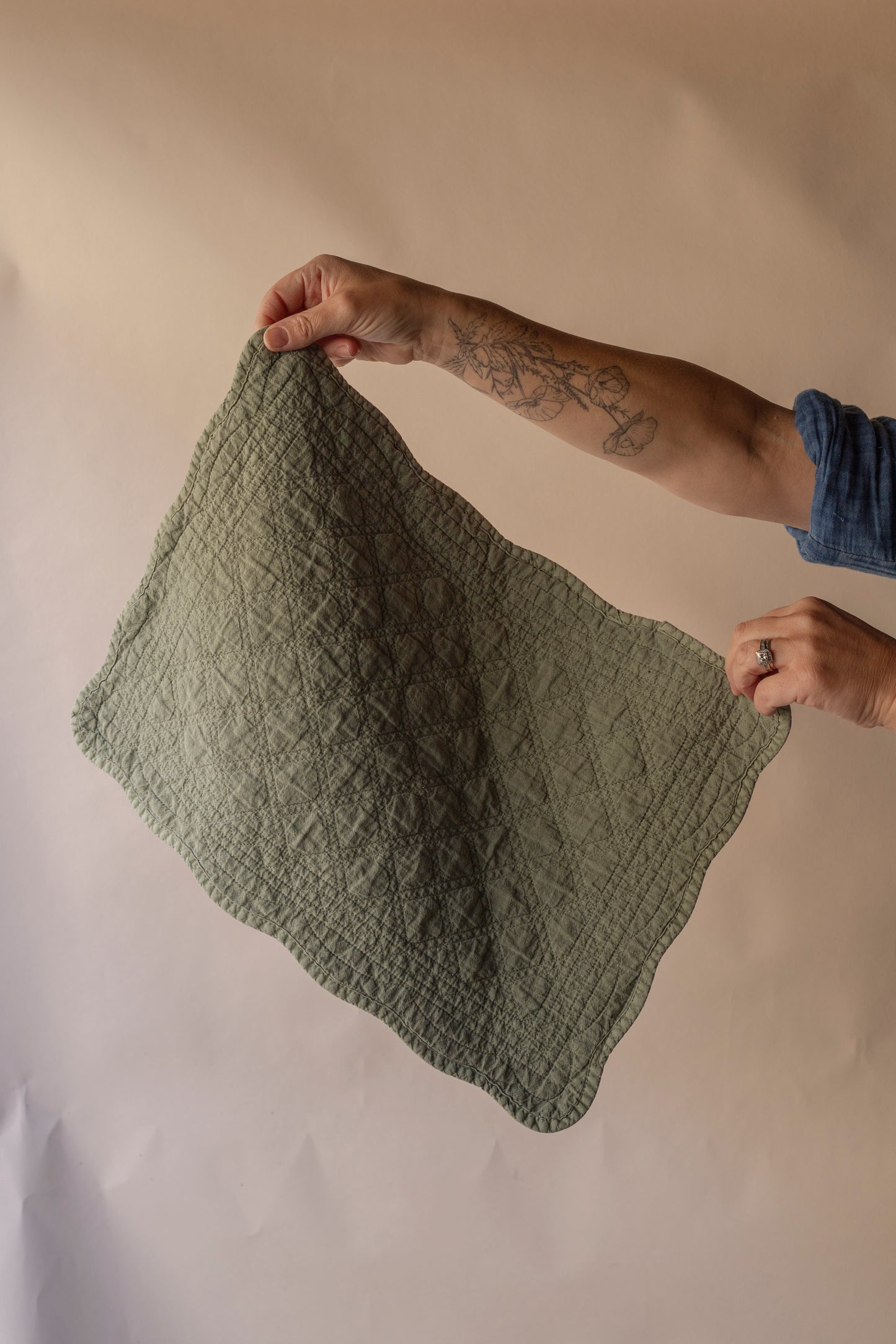Green quilted place mats