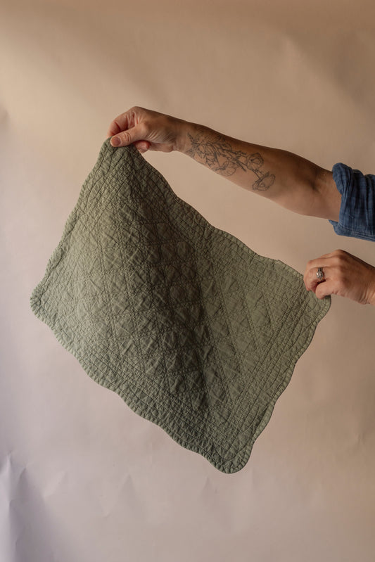 Green quilted place mats