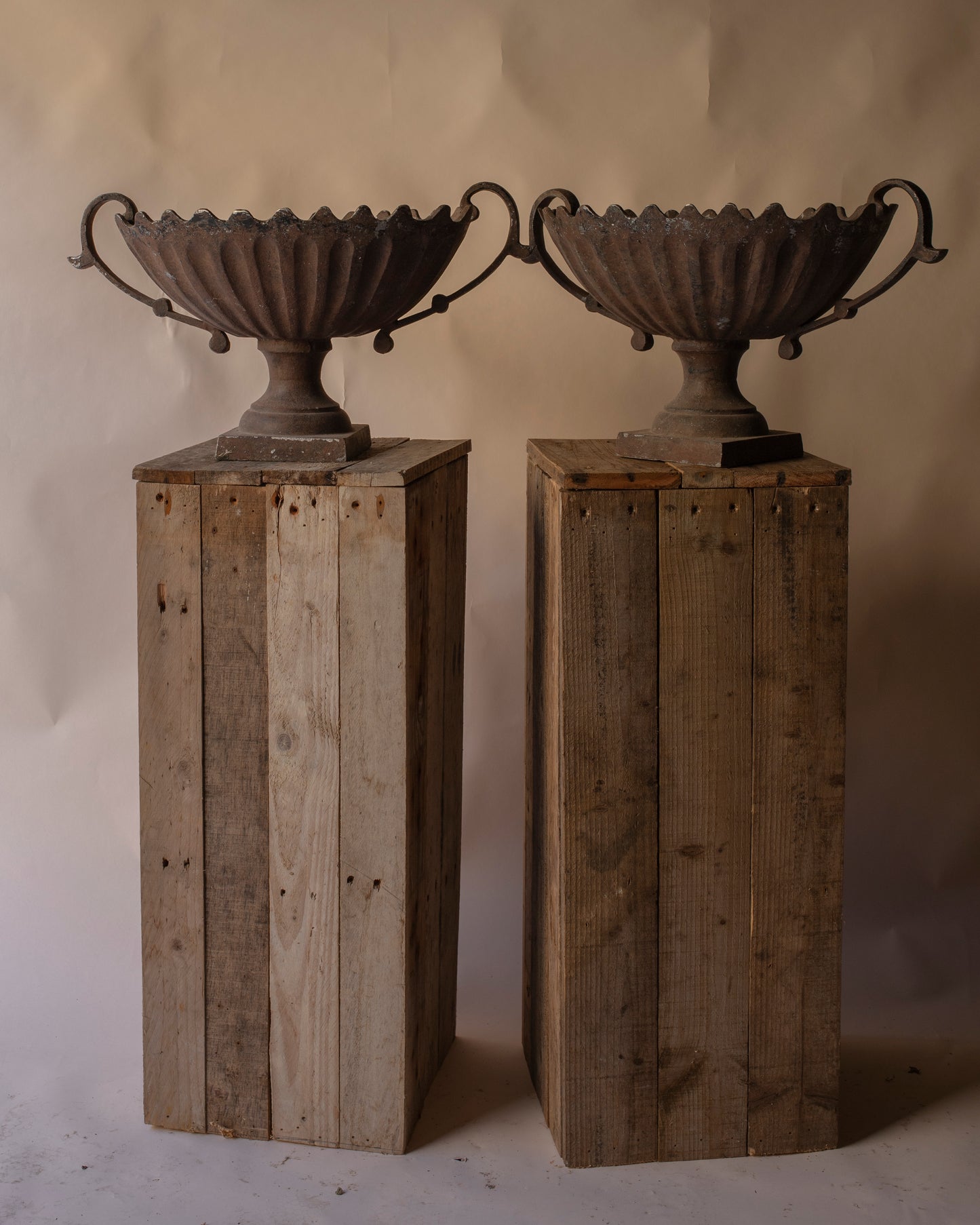 Wooden plank plinths