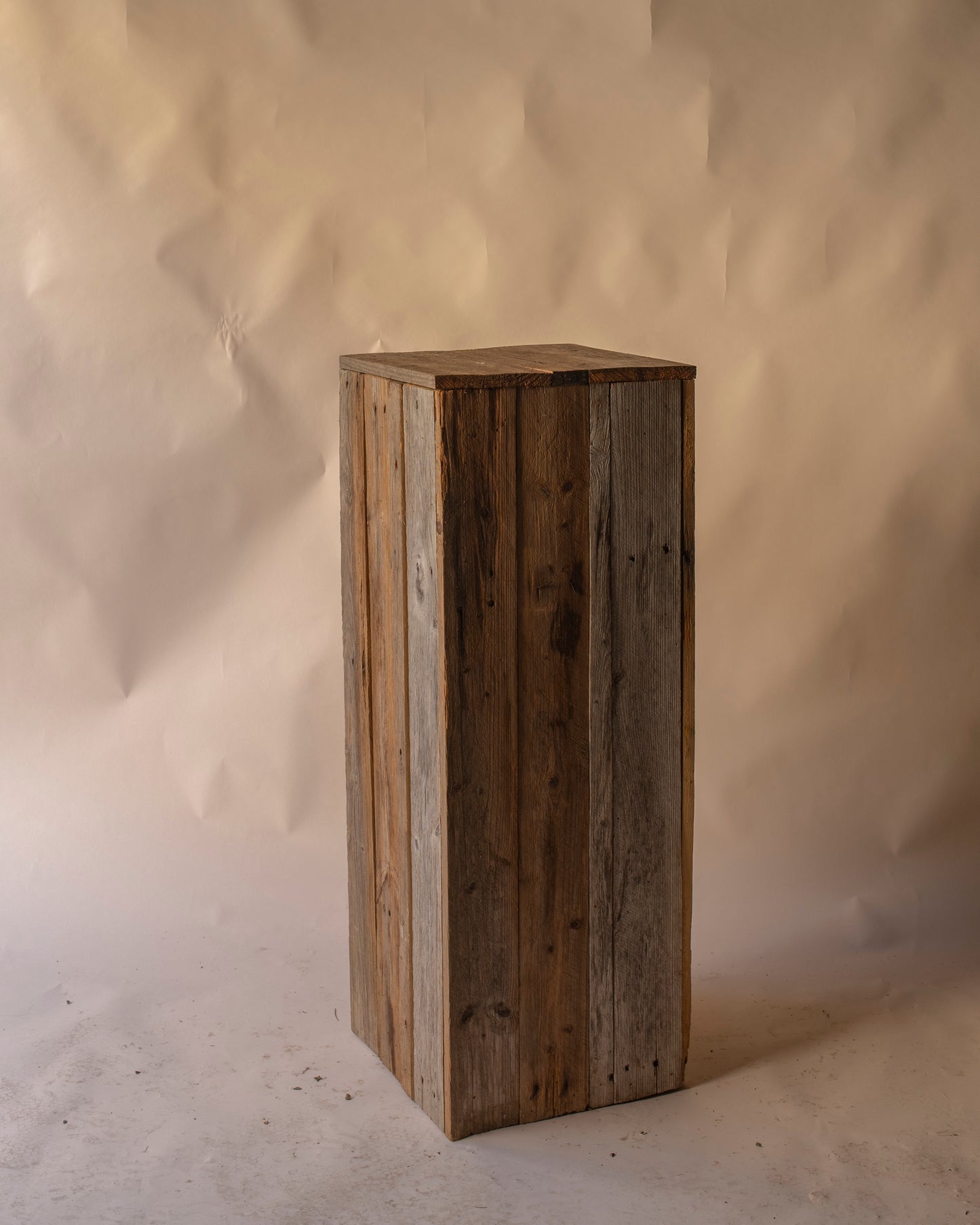 Wooden plank plinths