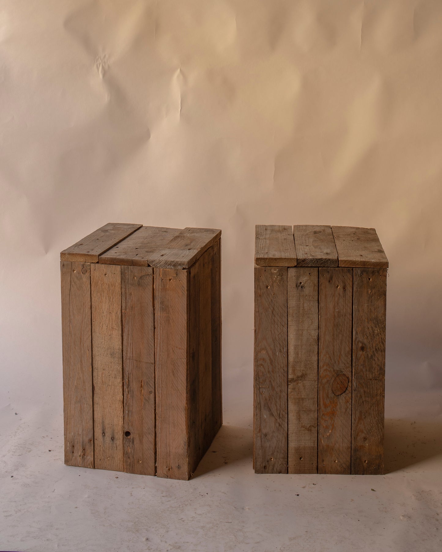 Wooden plank plinths