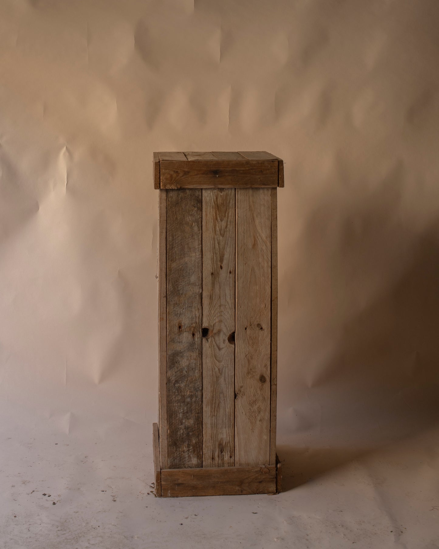Wooden plank plinths
