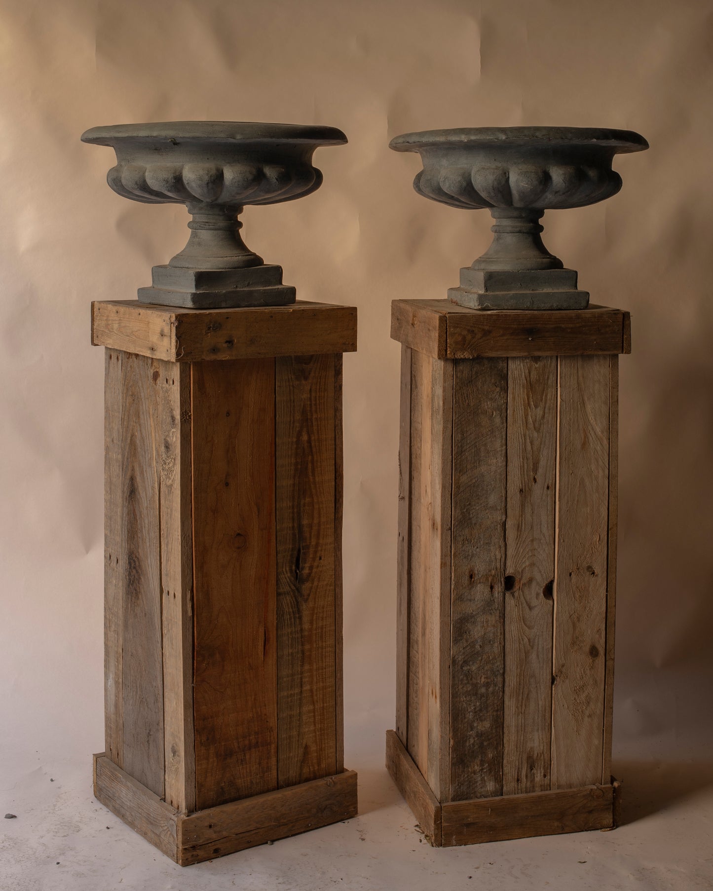 Wooden plank plinths