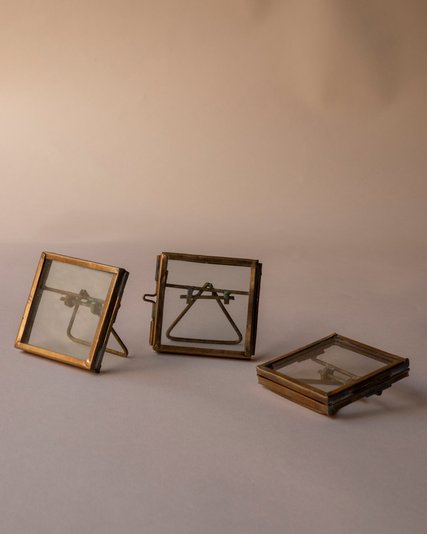 Tiny brass place card frames