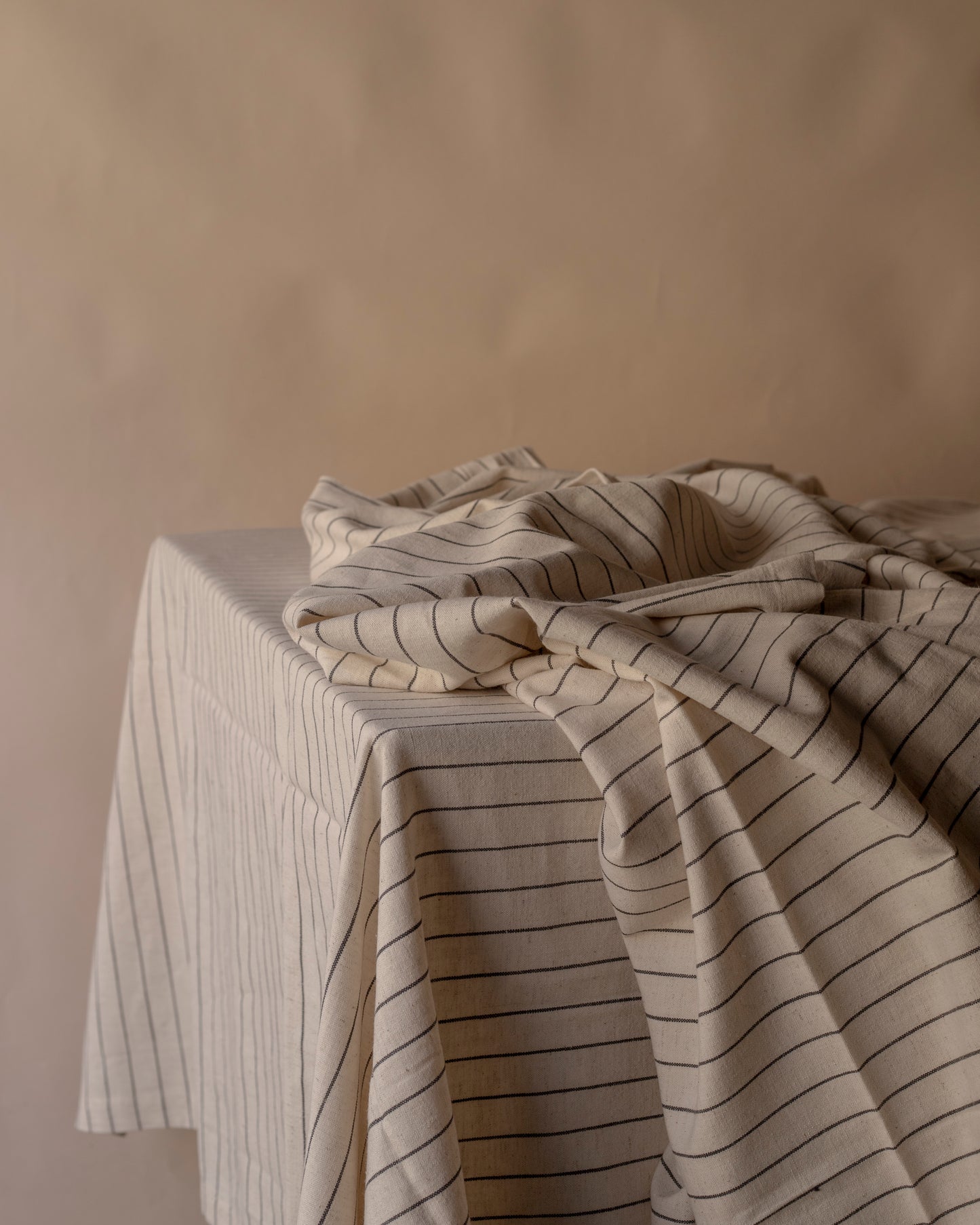 oat coloured striped cloth