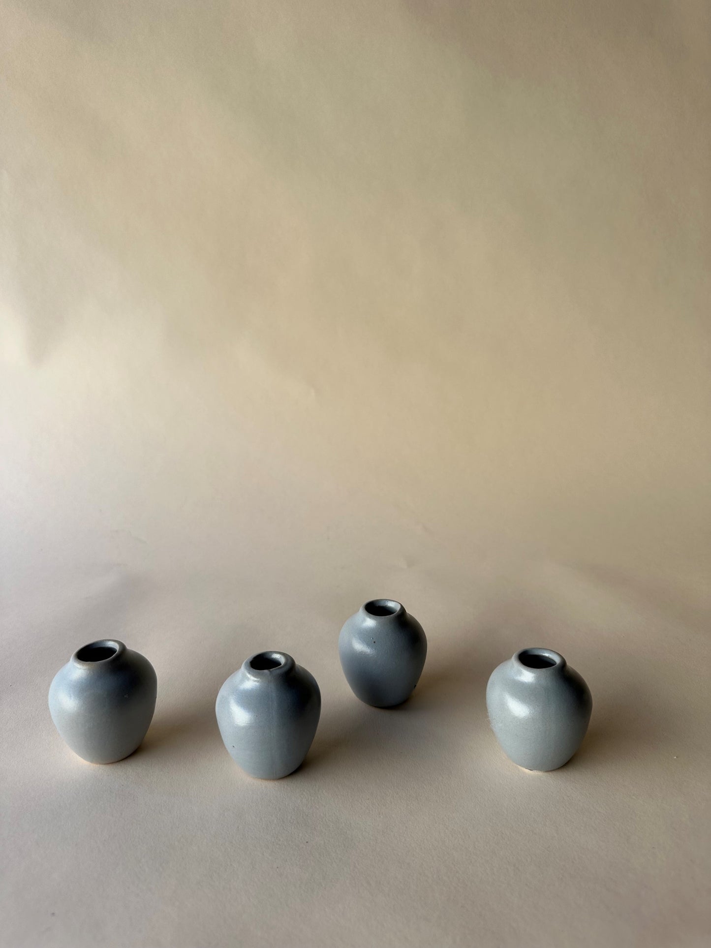 Blue round bud vases ~ mini