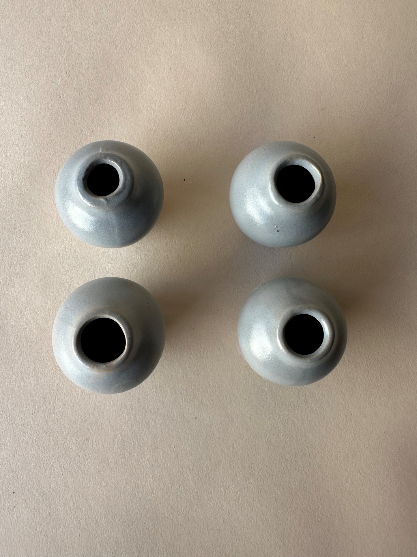 Blue round bud vases ~ mini