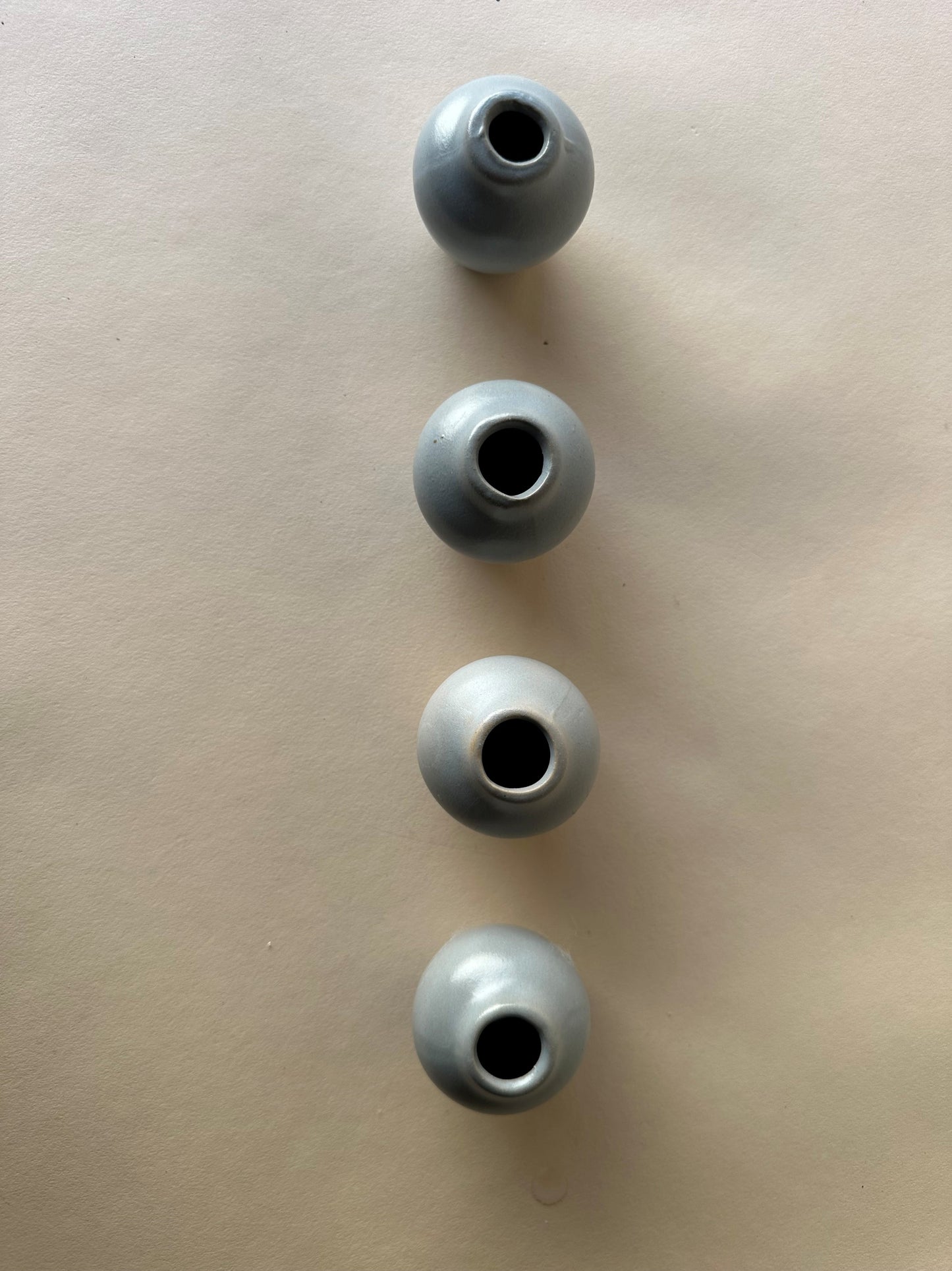 Blue round bud vases ~ mini