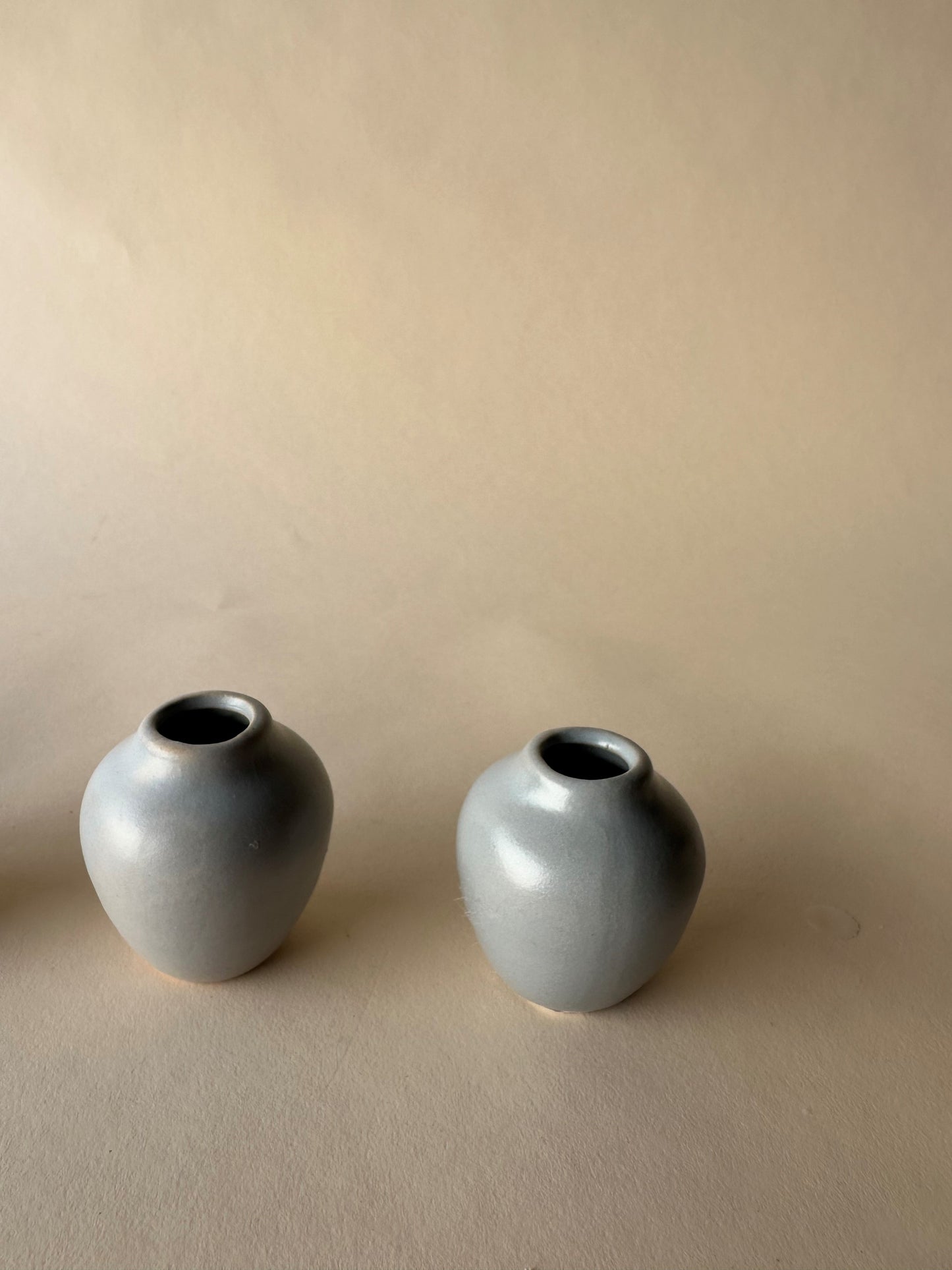 Blue round bud vases ~ mini
