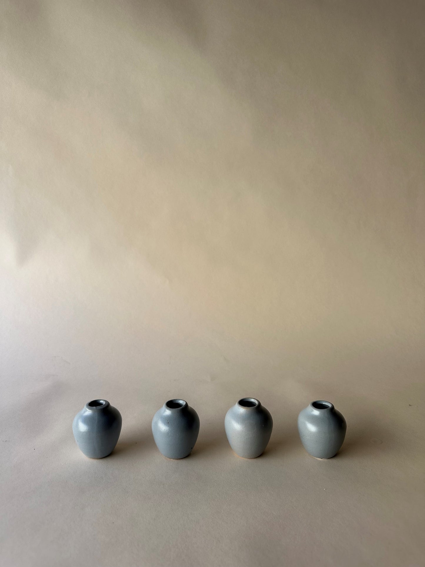Blue round bud vases ~ mini