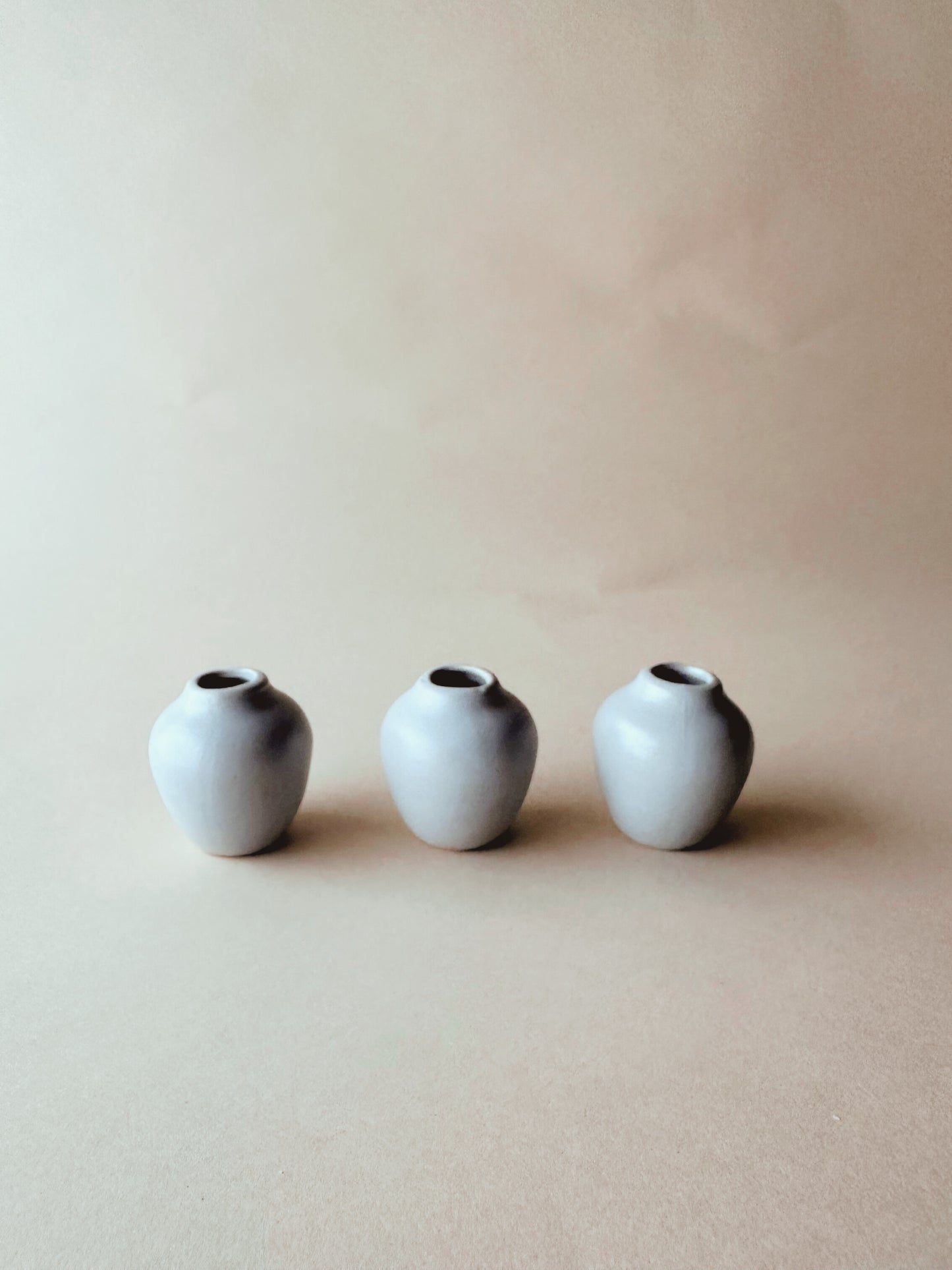 Blue round bud vases ~ mini