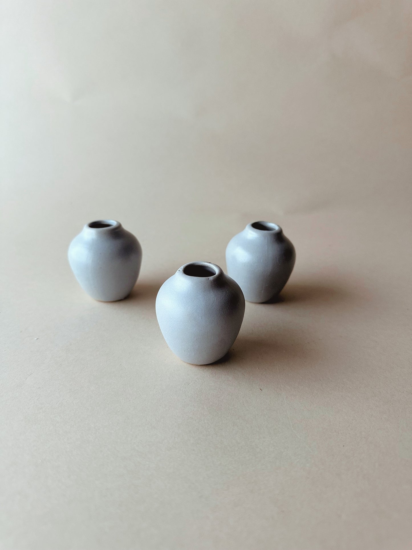 Blue round bud vases ~ mini
