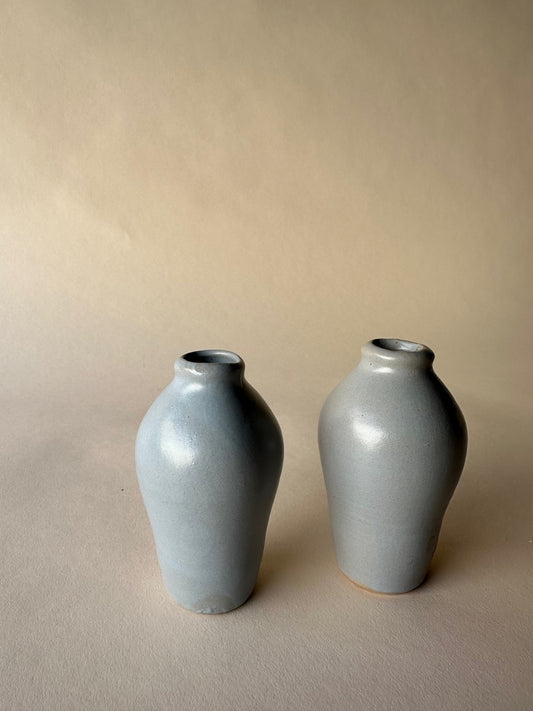 Blue ceramic bud vases ~ mini