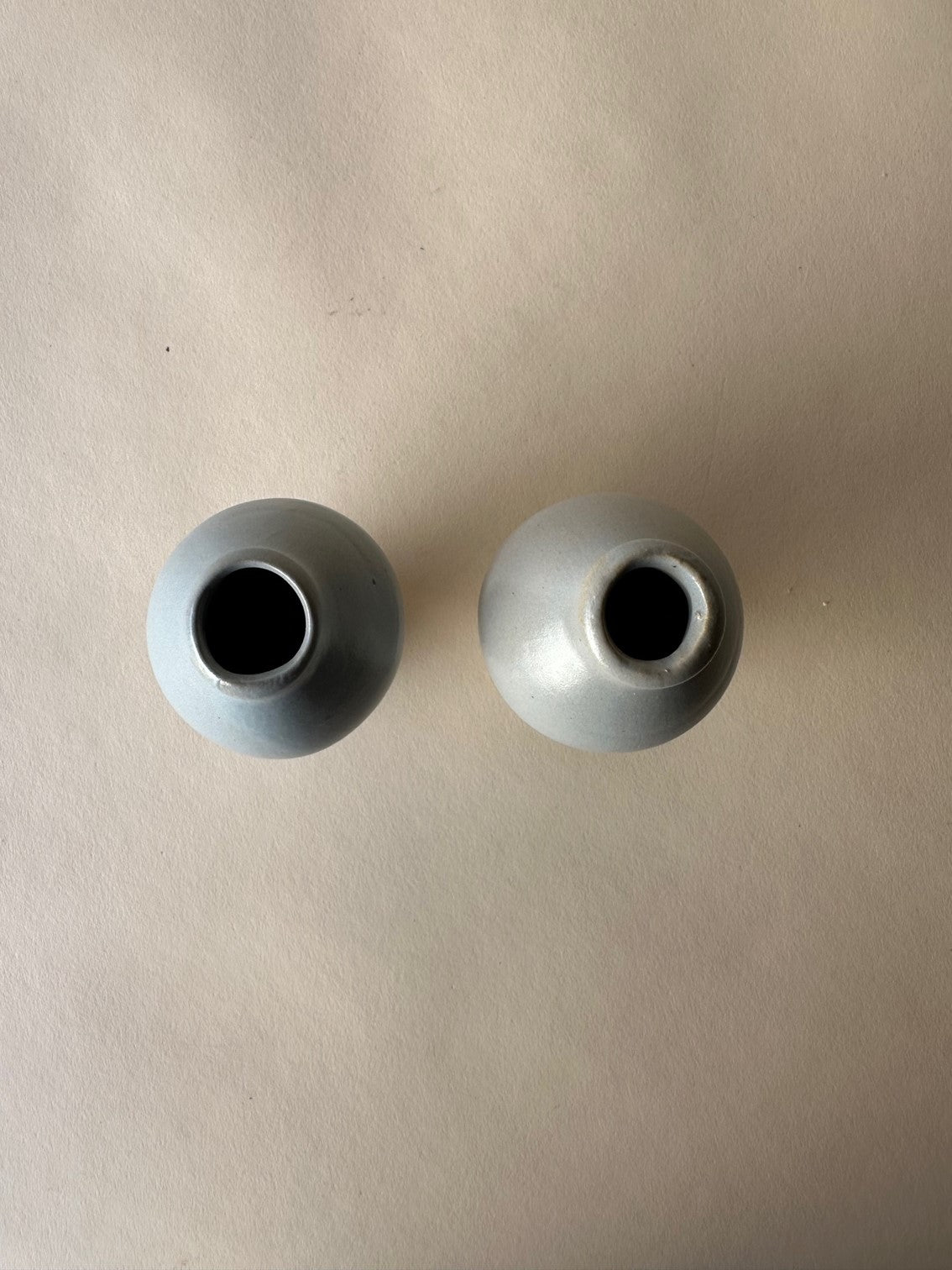 Blue ceramic bud vases ~ mini