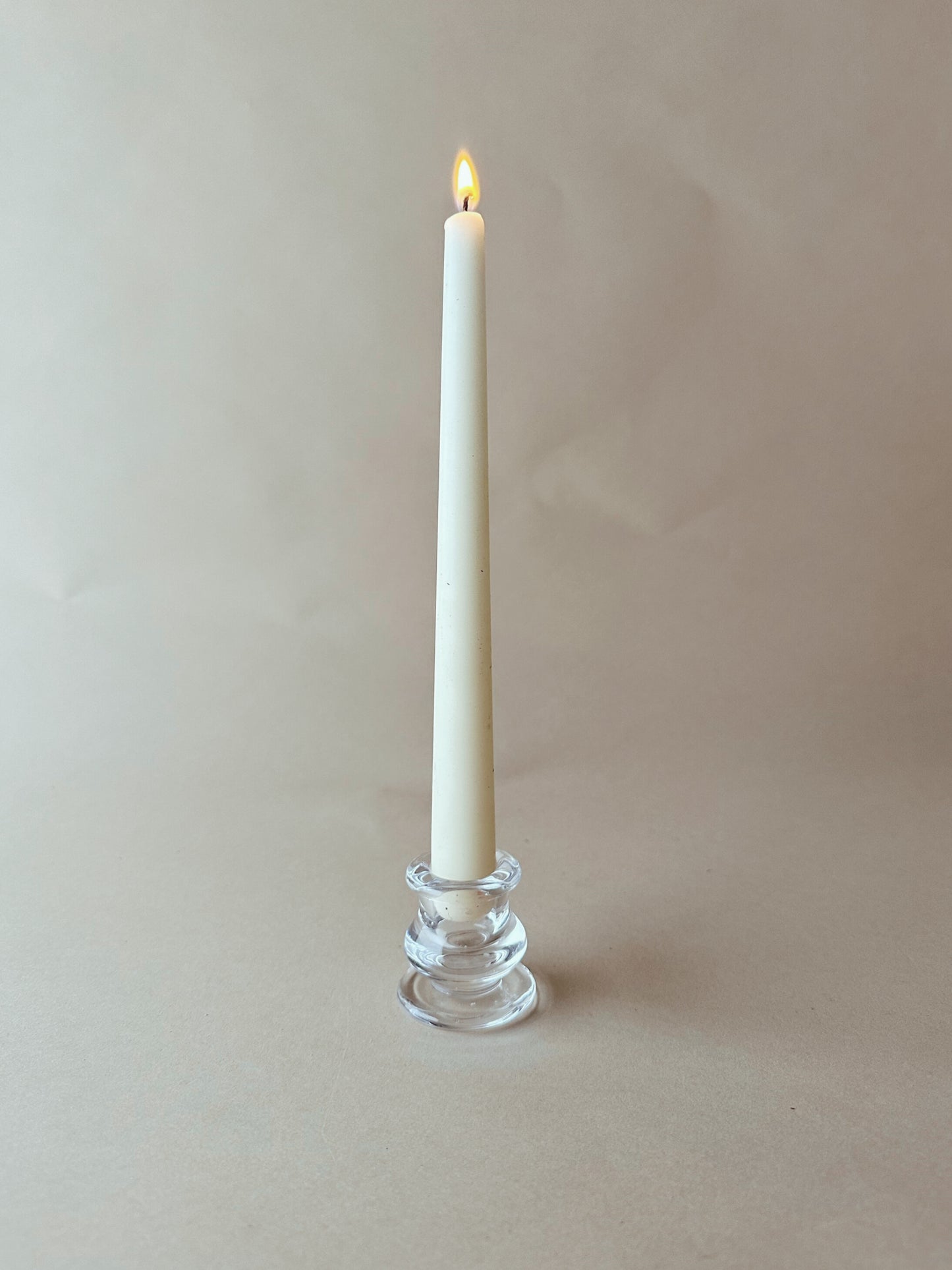 Roly poly glass candlestick holder