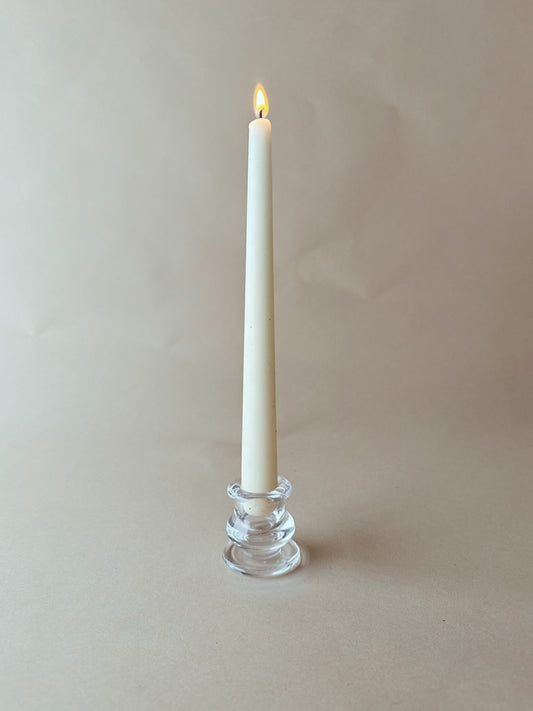 Roly poly glass candlestick holder