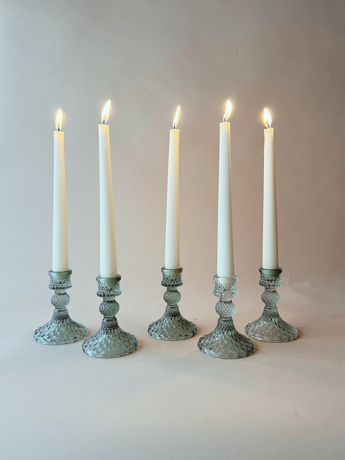 Short Green Cut Glass