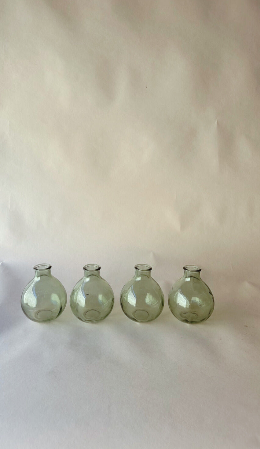 Green glass globe vase ~ Small