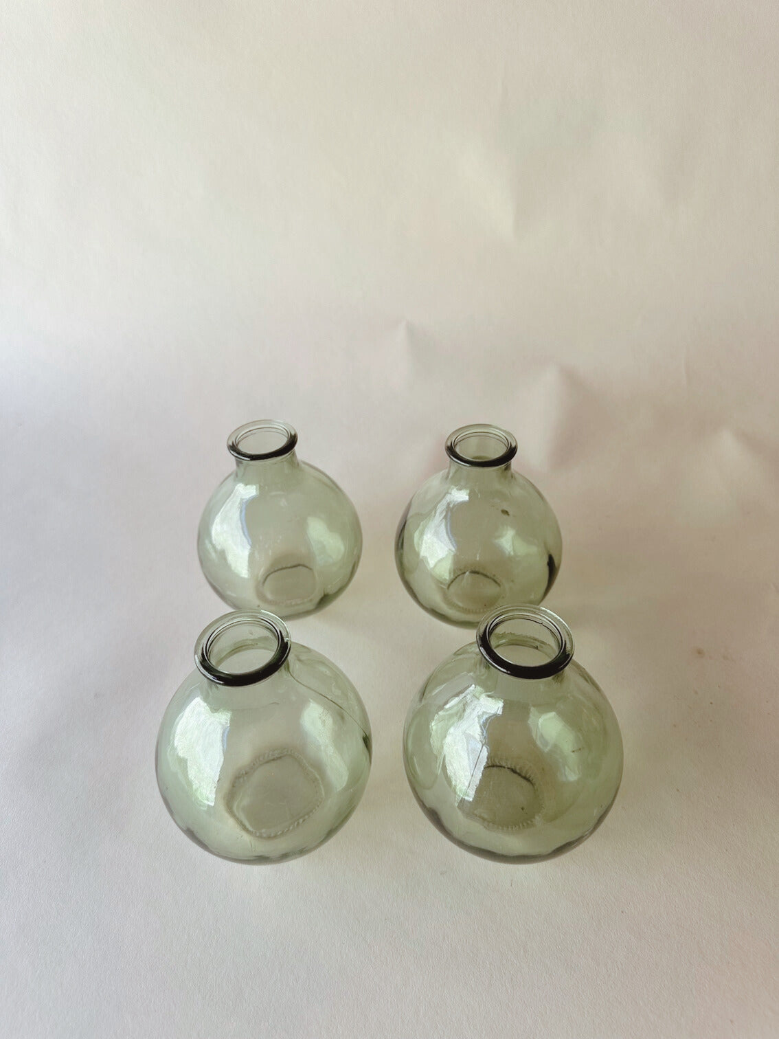 Green glass globe vase ~ Small