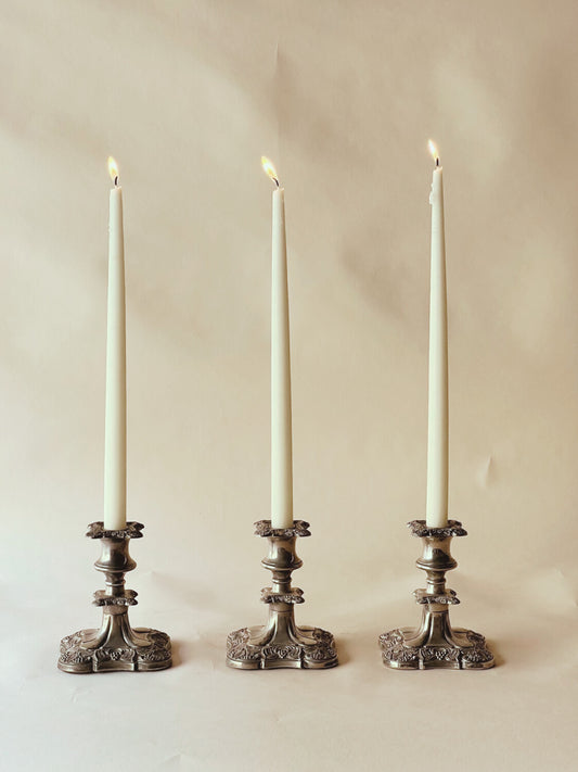 Grapevine single silver plated candlesticks