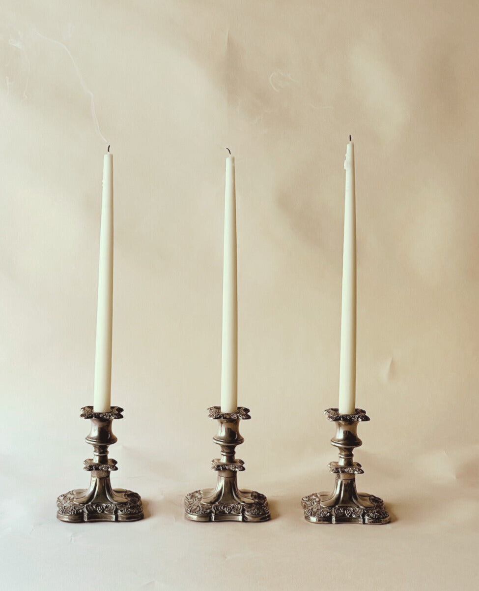 Grapevine single silver plated candlesticks