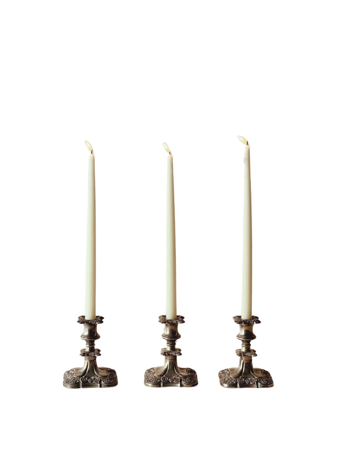 Grapevine single silver plated candlesticks