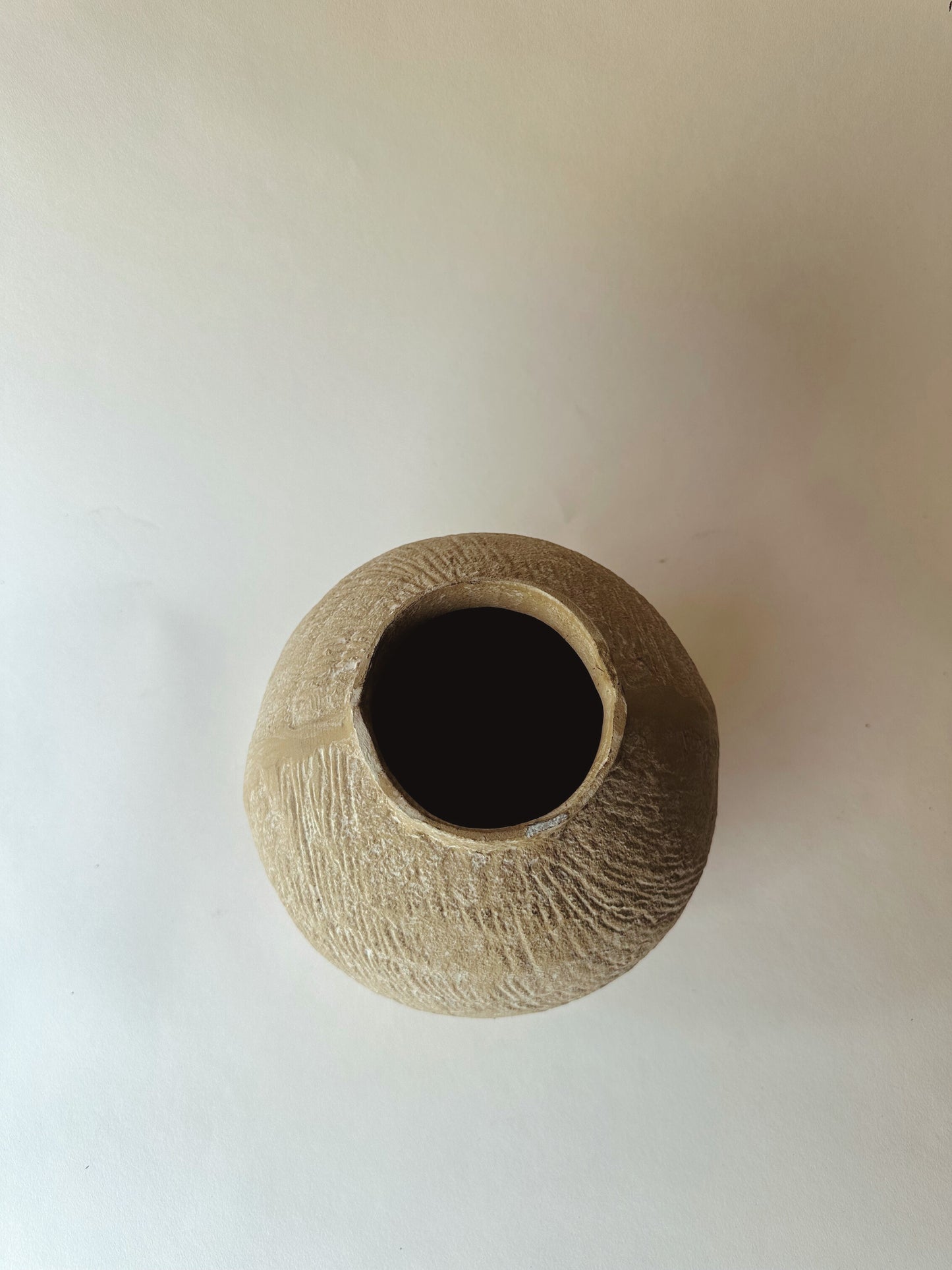 Textured stone vase
