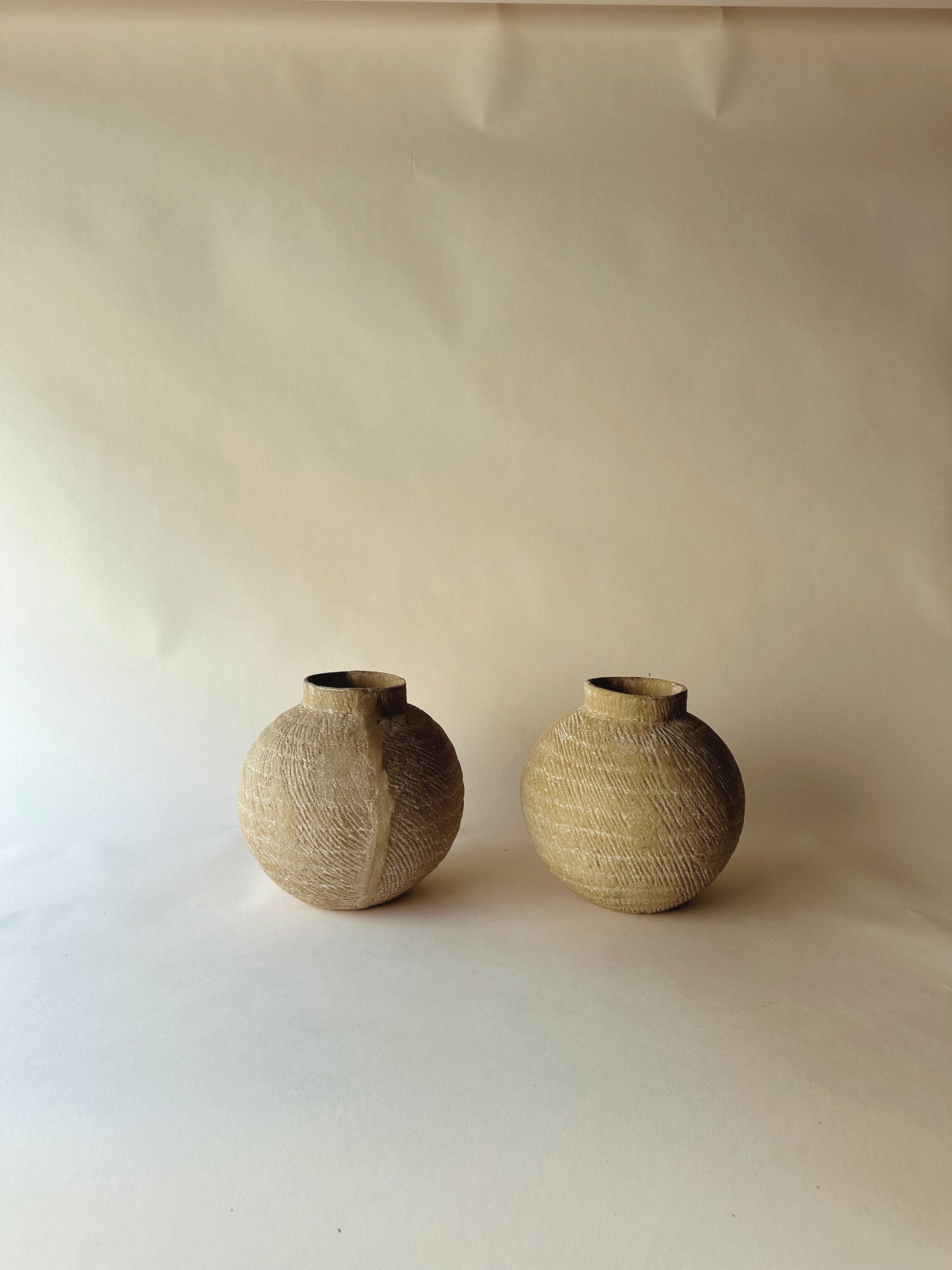 Textured stone vase