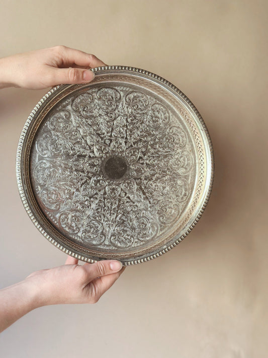 Silver vintage drinks tray ~ medium #2