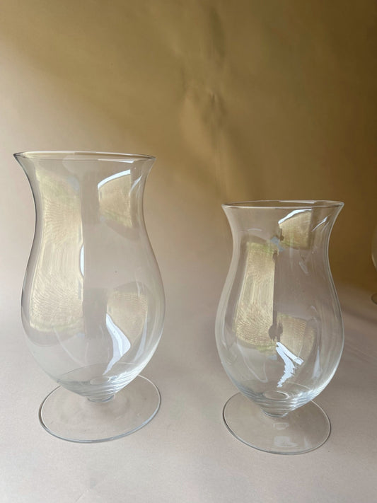Curved glass hurricane lamps ~ Large