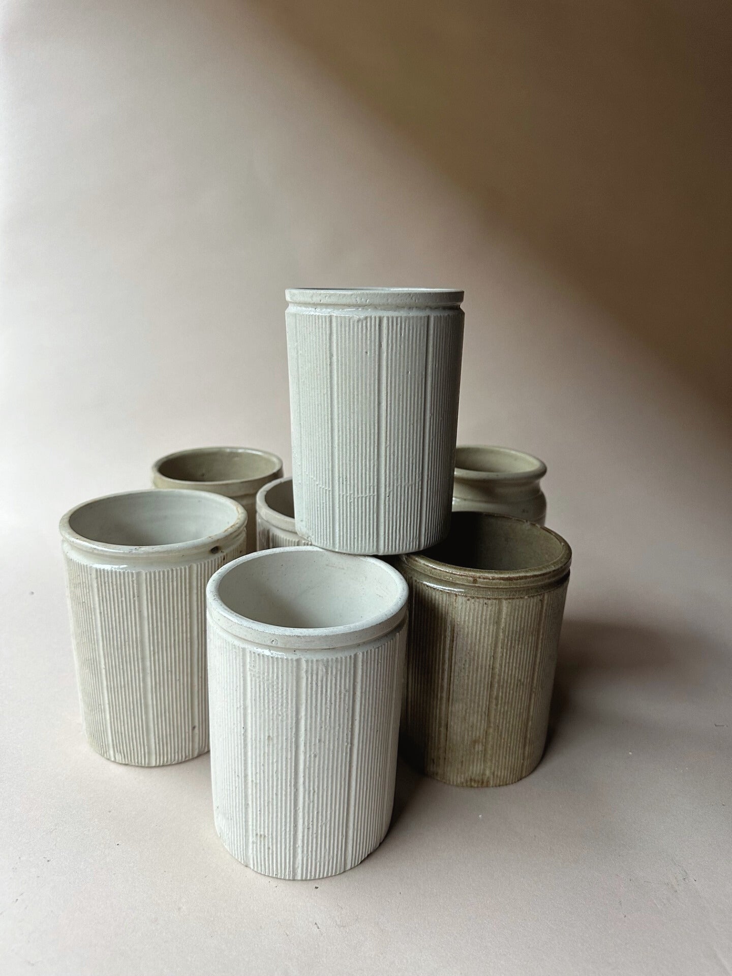 Vintage clay tumblers ~ large