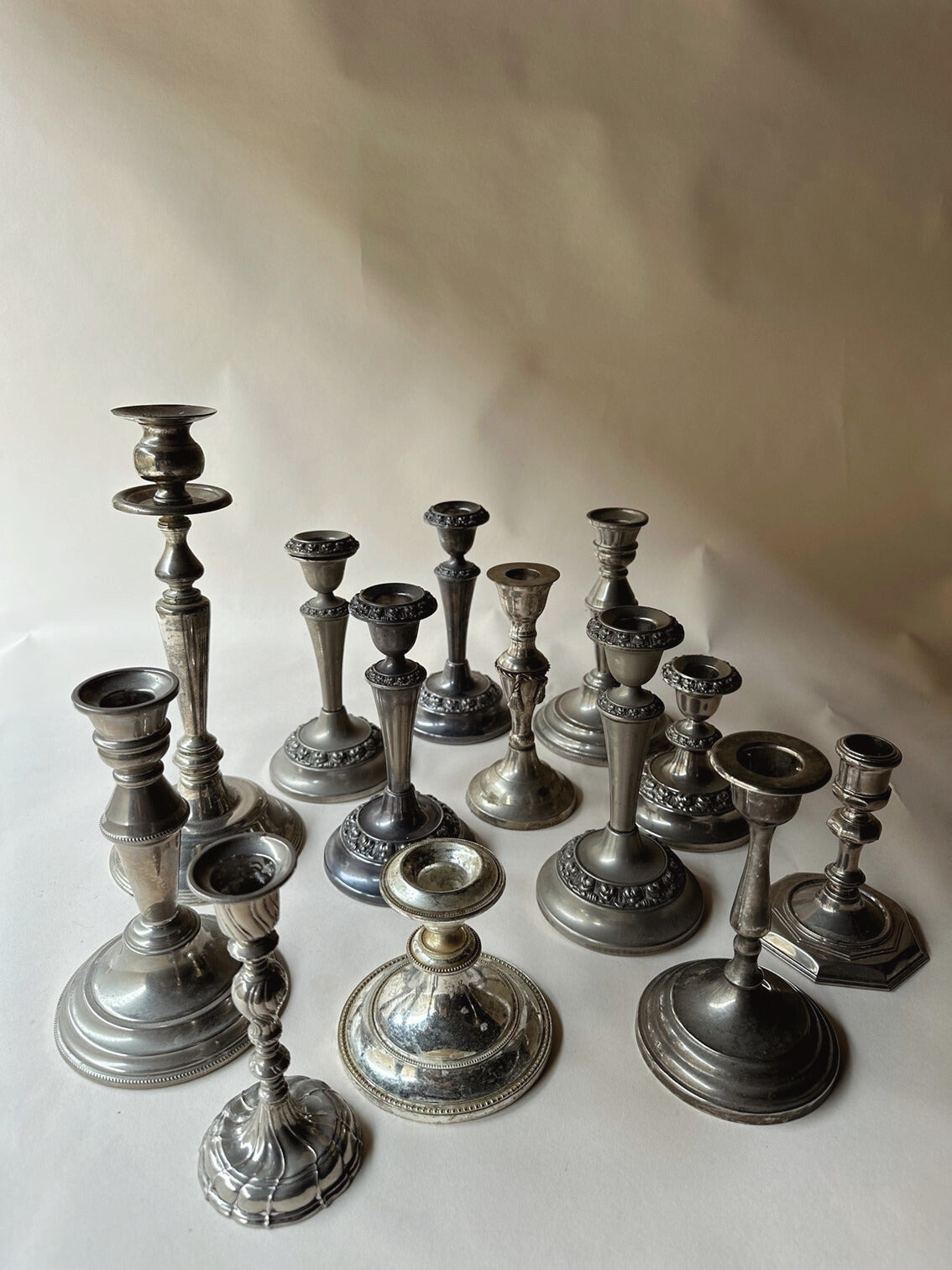 silver plated single candlesticks