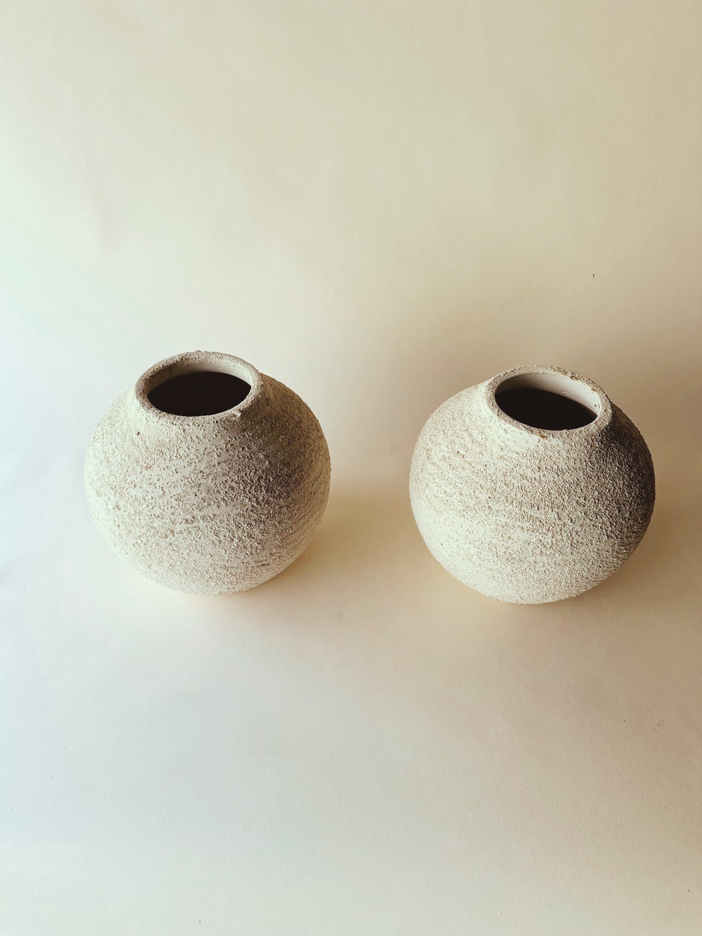 Textured moon vases