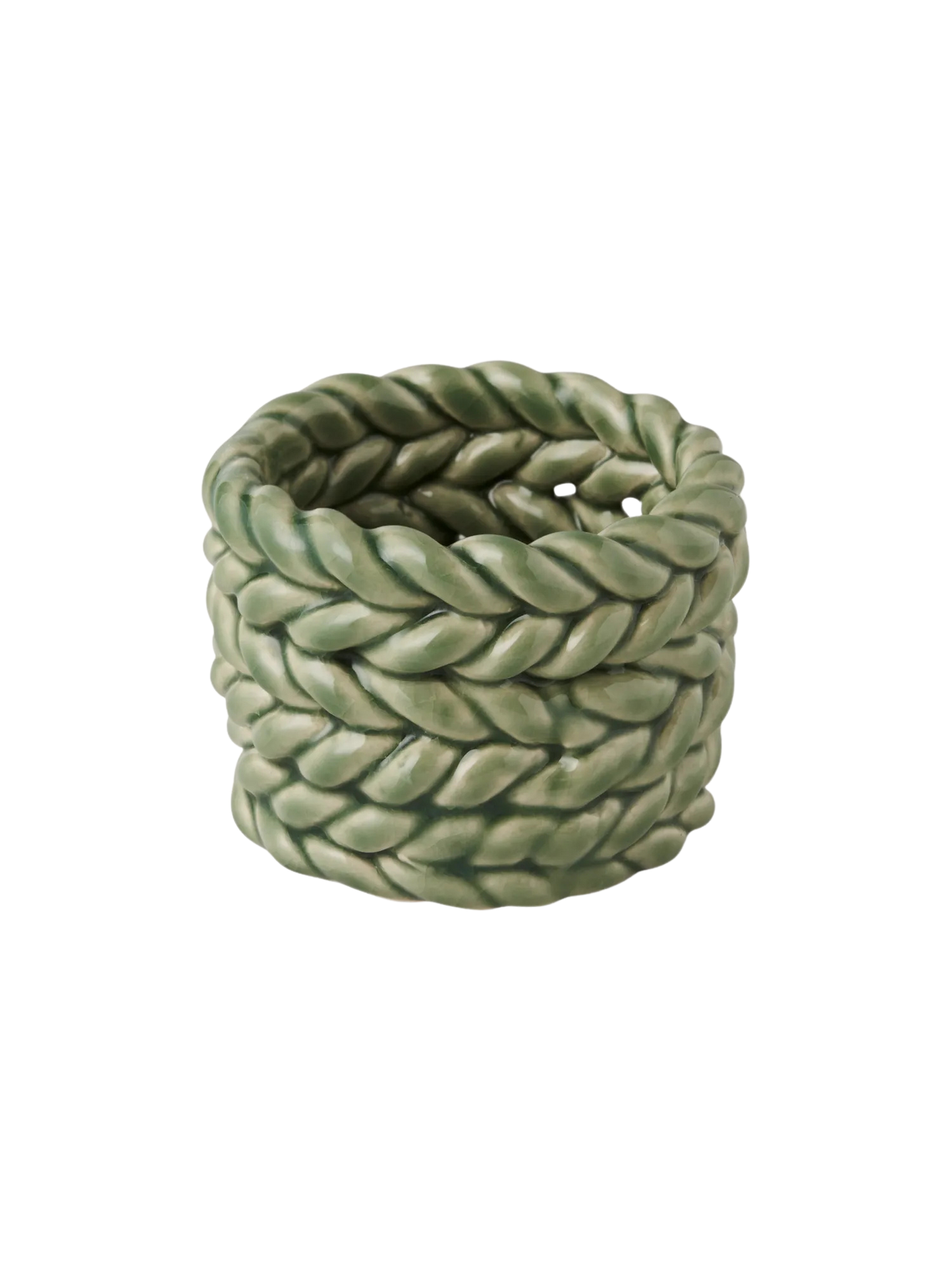 Green stoneware tealight holders