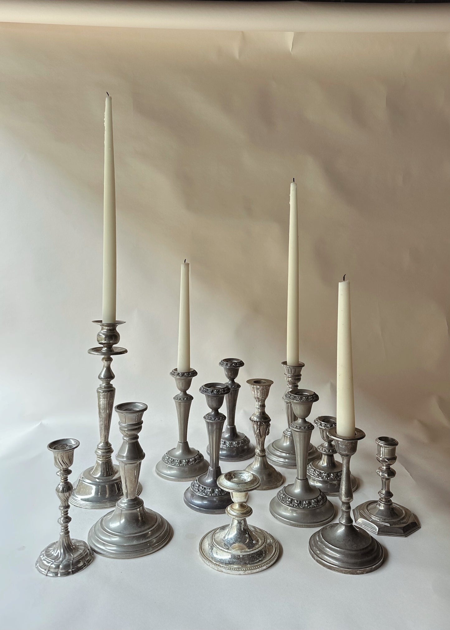 silver plated single candlesticks