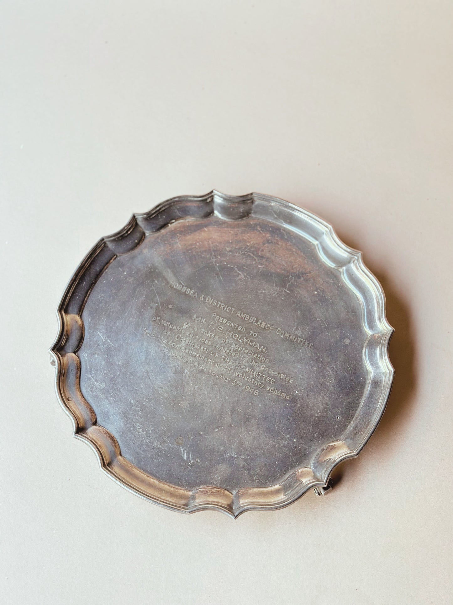 Silver holyman vintage tray ~ medium