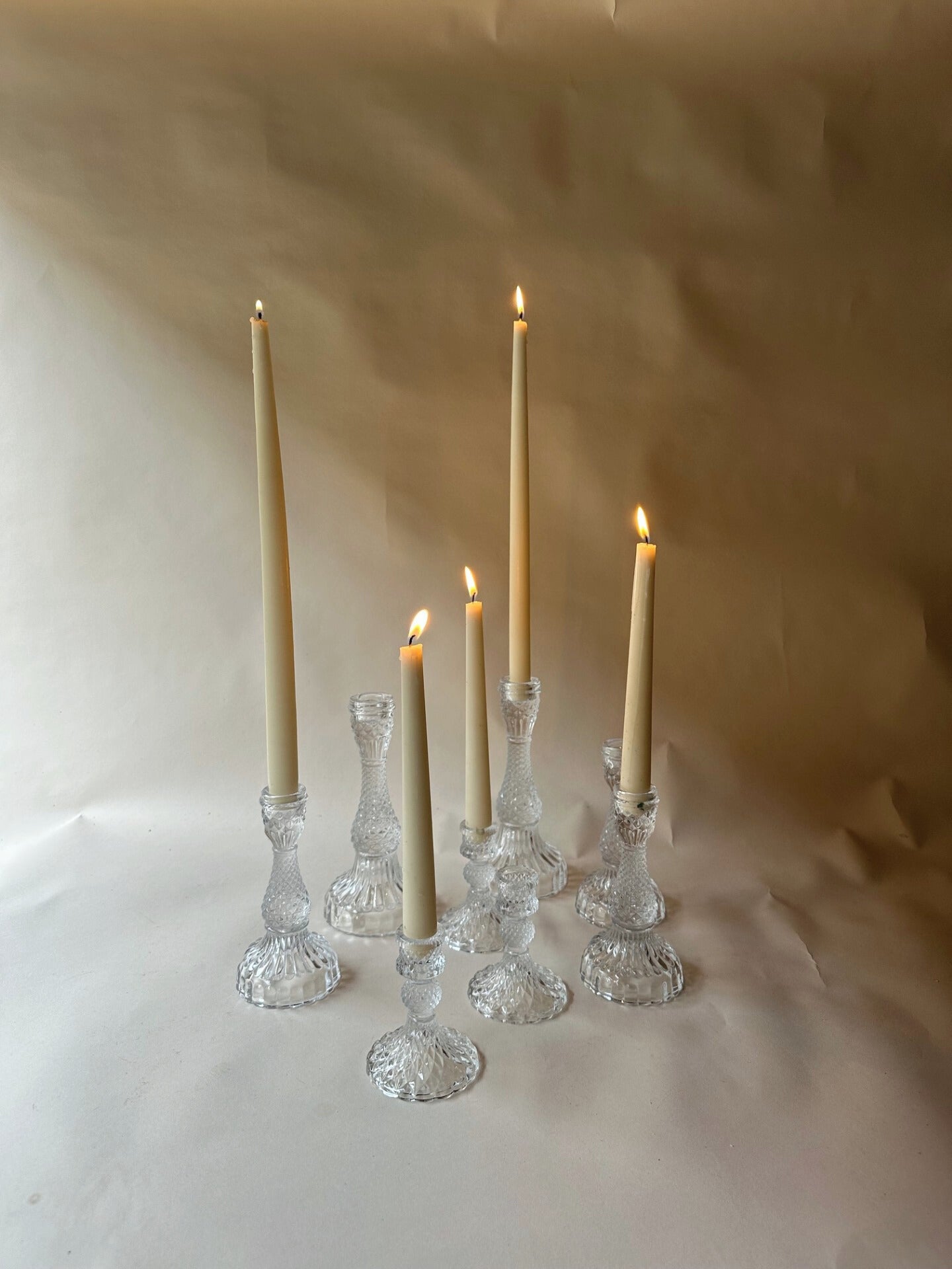 Cut glass candlesticks