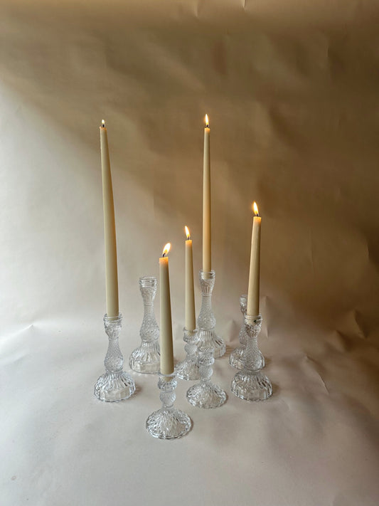 Cut glass candlesticks