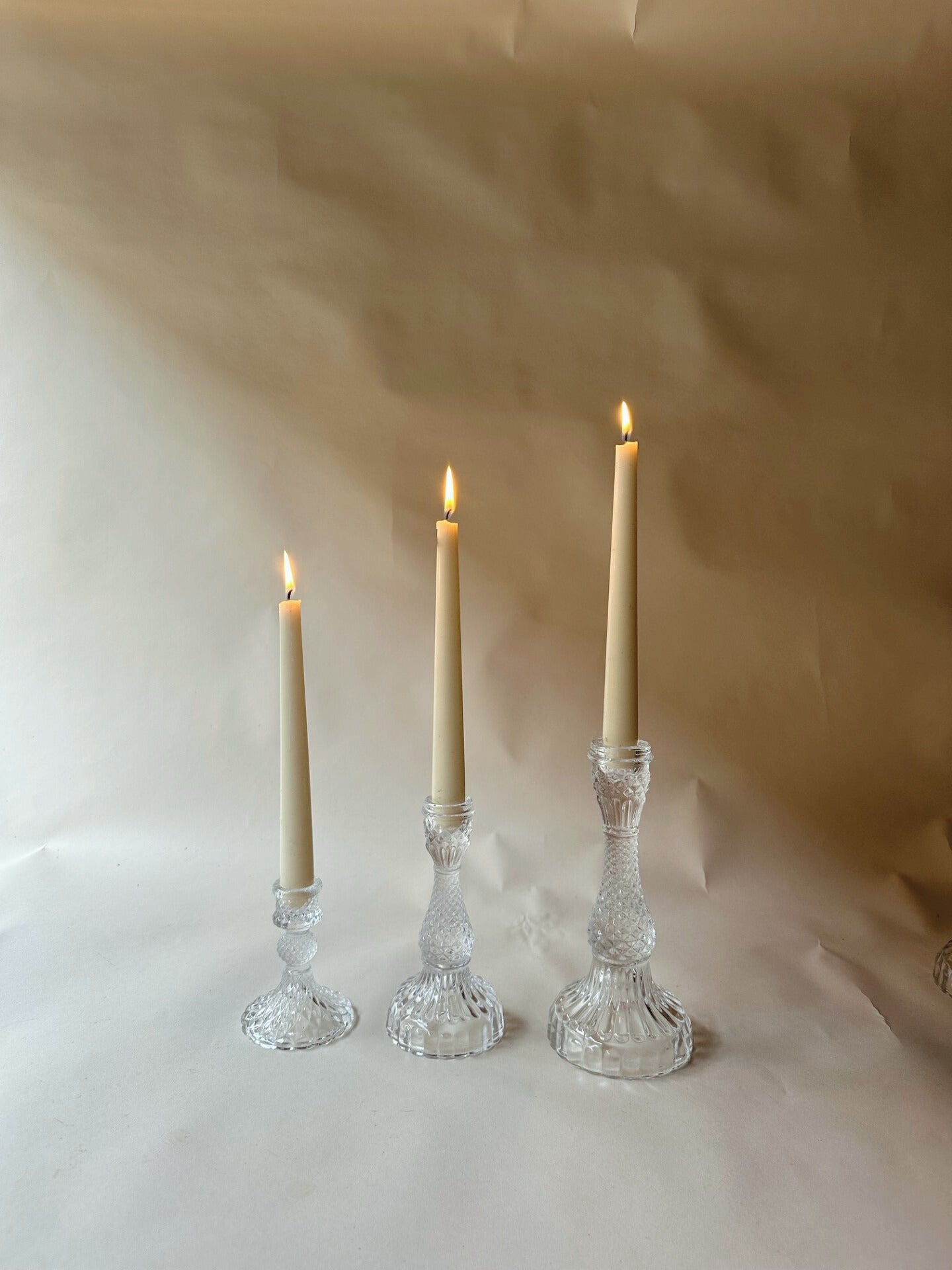 Cut glass candlesticks