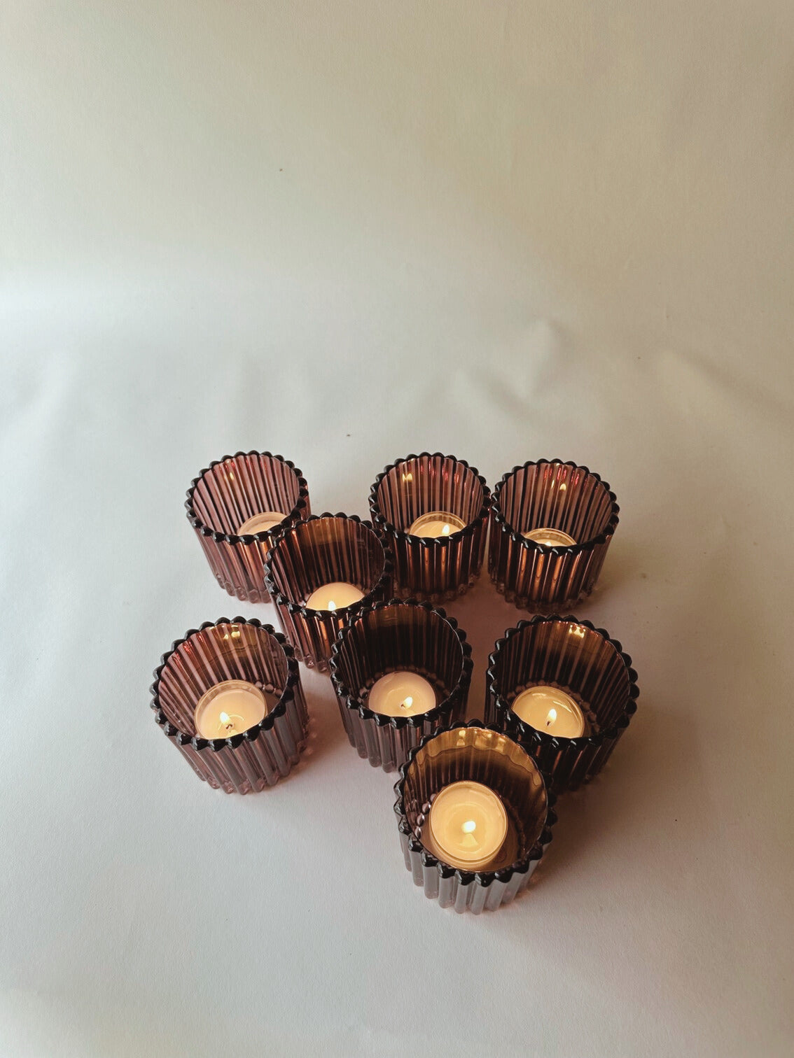 Ribbed amethyst tumblers
