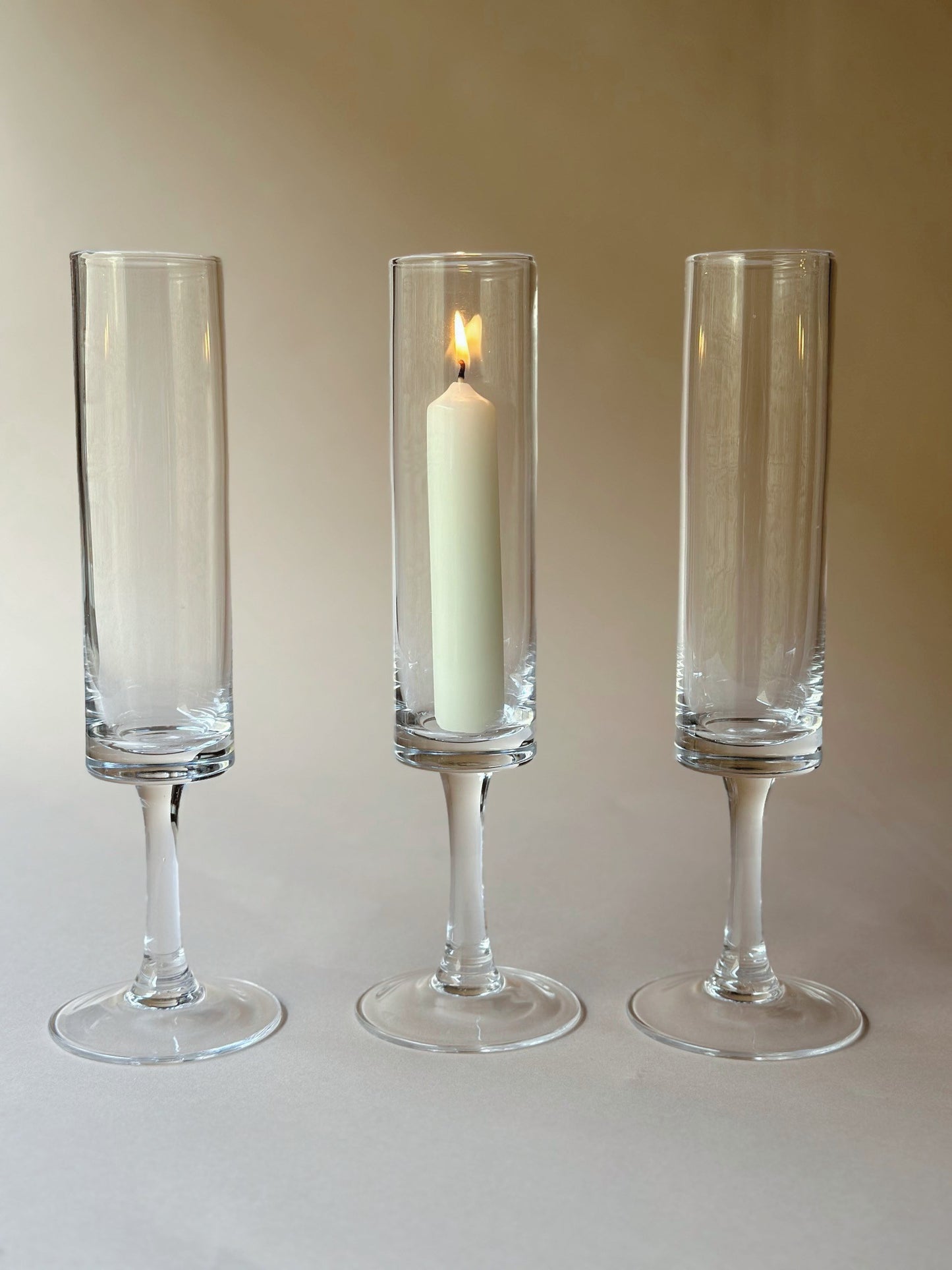 Slim footed glass cylinders